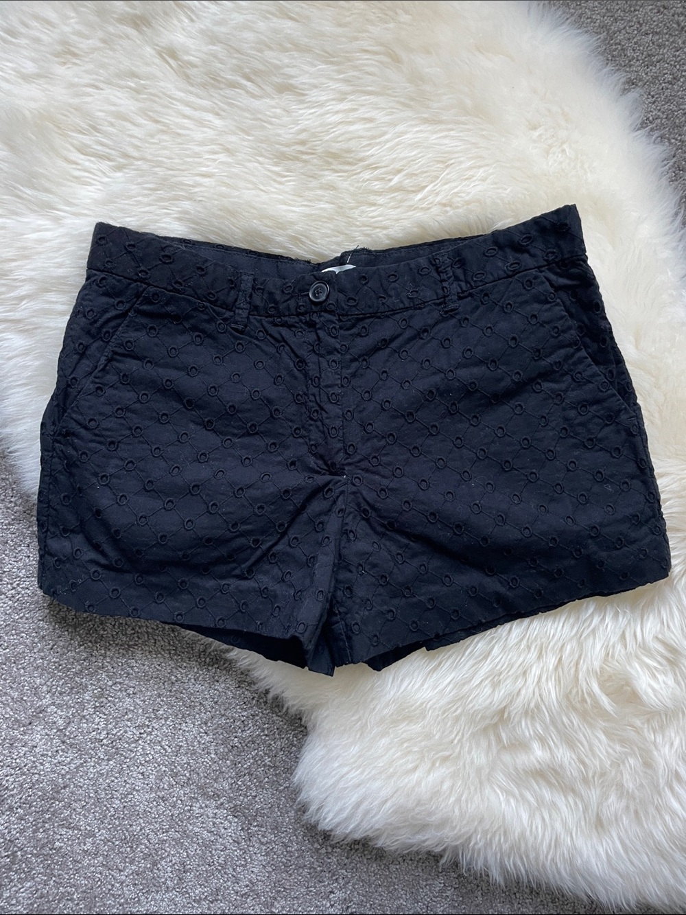 GAP Black Eyelet Shorts